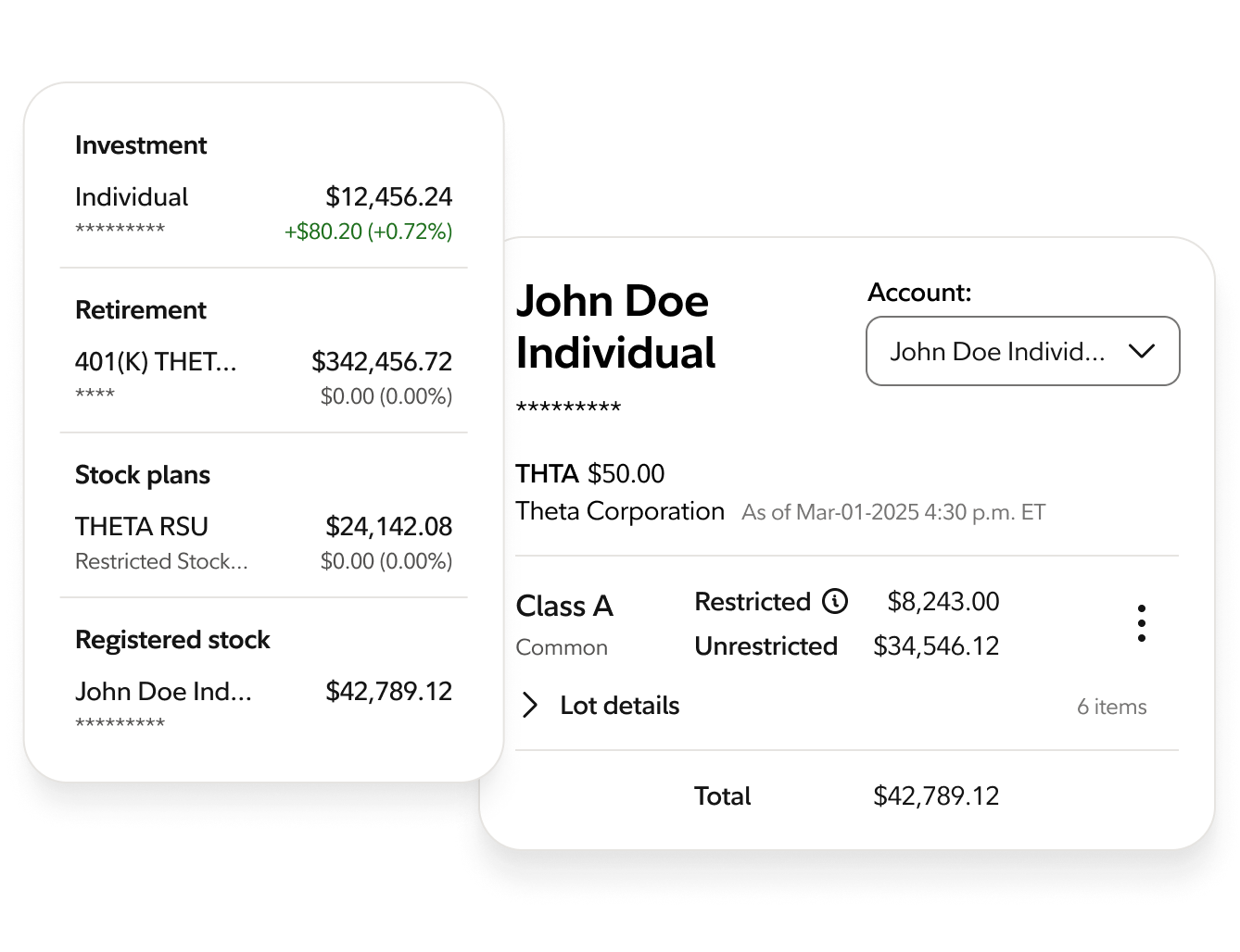 Unified account view connecting Fidelity accounts